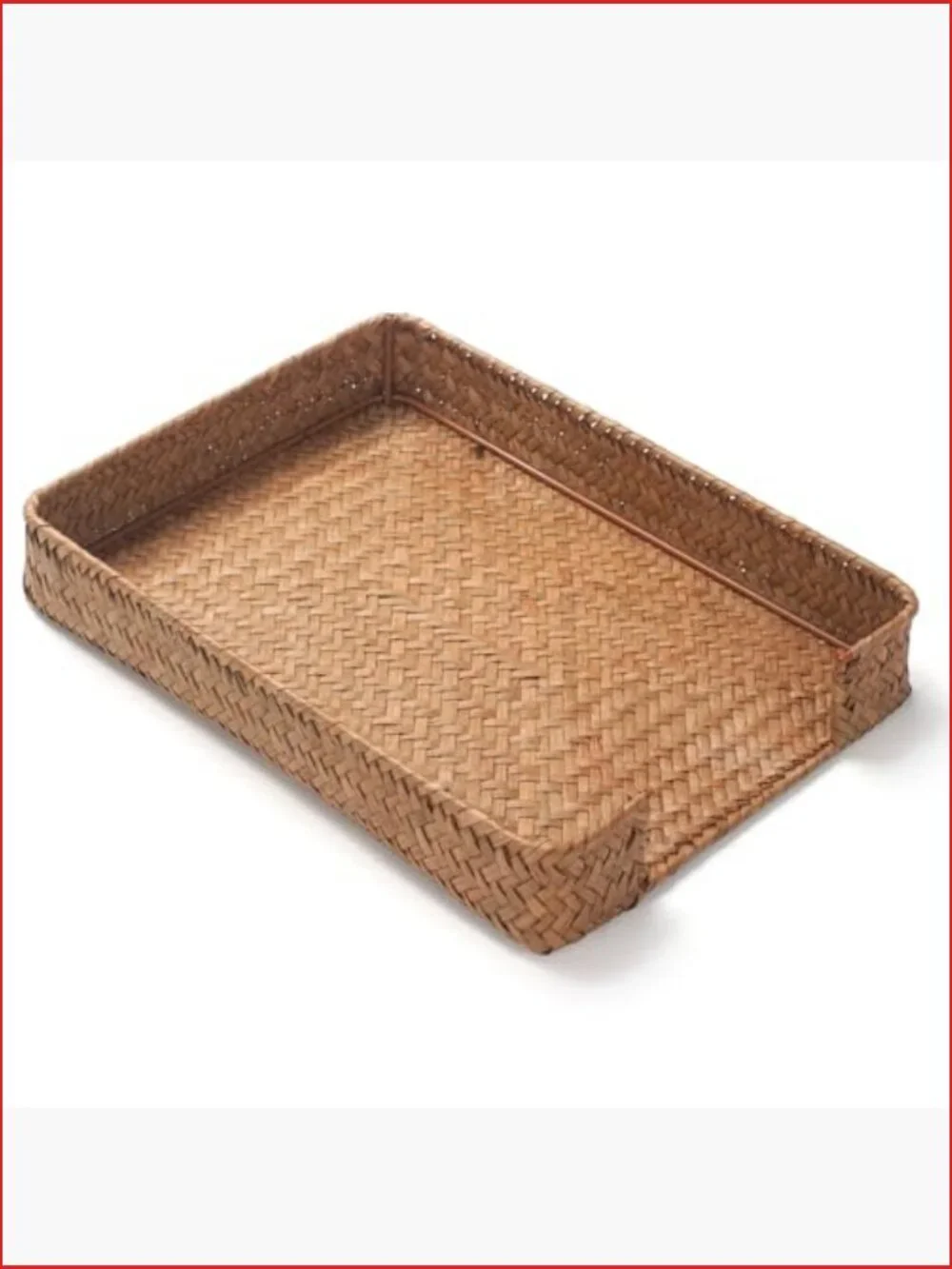 Seagrass Woven Letter Tray for A4 Files Desk Organizer - Picture 3 of 5